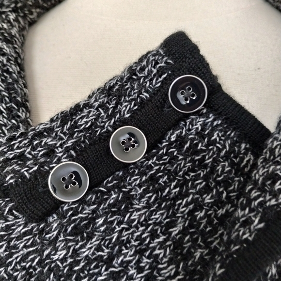 TALBOTS Merino Blazer Cardigan  Medium Pure Merino Wool Black Knit - Picture 6 of 7